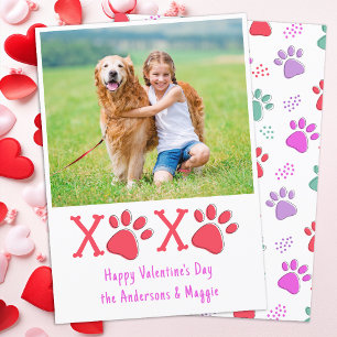 Moderner XOXO Valentinstag Hund Lover Pet Foto Feiertagskarte
