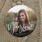 Moderner Yay Grad' Custom Graduate Foto Abschluss Button