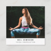 Moderner Yoga Fitness Instructor QR Code Quadratische Visitenkarte (Vorderseite)