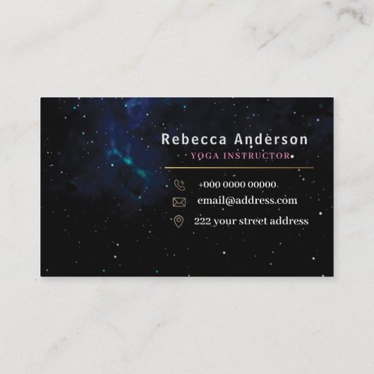 Moderner Yoga Instructor Style | Ganzheitliche Hei Visitenkarte (Rückseite)