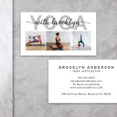 Moderner Yoga-Lehrer für Foto Typografie Visitenkarte