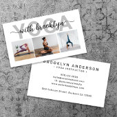 Moderner Yoga-Lehrer für Foto Typografie Visitenkarte
