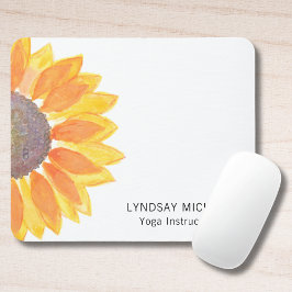 Moderner Yoga-Lehrer für Sonnenblumen Mousepad