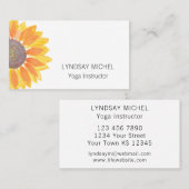 Moderner Yoga-Lehrer für Sonnenblumen Visitenkarte (Vorne/Hinten)