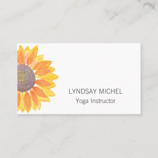 Moderner Yoga-Lehrer für Sonnenblumen Visitenkarte (Vorderseite)