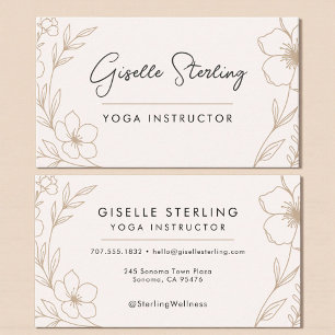 Moderner Yoga-Lehrer mit Botanical Blush und Schwa Visitenkarte