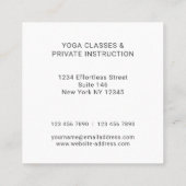 Moderner Yoga-Lehrer Quadratische Visitenkarte (Rückseite)