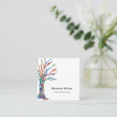 Moderner Yoga-Lehrer Quadratische Visitenkarte (Stehend Vorderseite)