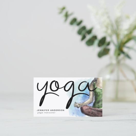 Moderner Yoga-Trainer Visitenkarte (Stehend Vorderseite)