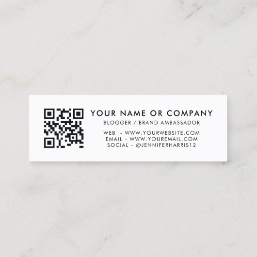 Moderner YouTube Qr Code Mini Visitenkarte (Rückseite)