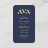 Moderner Zahnarzt Orthodontist Blue Gold Visitenkarte (Rückseite)