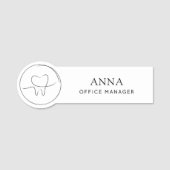 Moderner Zahnarztpraxis-Manager Namensschild (Vorderseite)