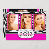 Moderner Zebrastreifen Abschluss Einladung (Vorne/Hinten)