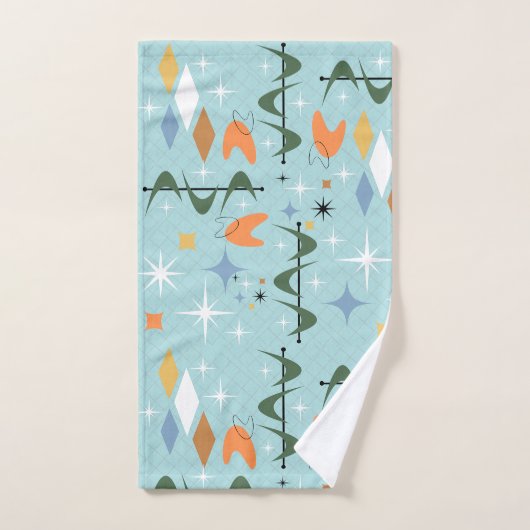 Moderner zeitgenössischer 50er abstrakte Sternexpl Badhandtuch Set (Handtuch)