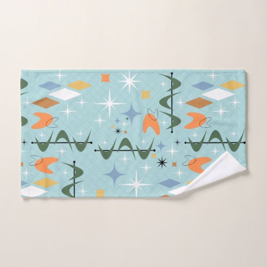 Moderner zeitgenössischer 50er abstrakte Sternexpl Badhandtuch Set (Handtuch)