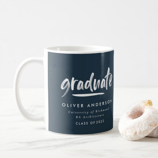 Moderner, zeitgenössischer, blauer Abschluss Kaffeetasse (Mit Donut)