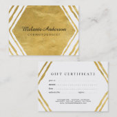 Moderner zeitgenössischer GoldGeschenkgutschein Rabattkarte (Vorne/Hinten)