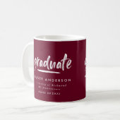 Moderner zeitgenössischer Script-burgundy-Abschlus Kaffeetasse (Vorderseite Links)