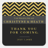 Moderner Zickzack Schwarz & Gold Sticker (Vorderseite)