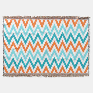 Moderner Zickzack-Zickzack orange Aqua-Blau-Muster Decke