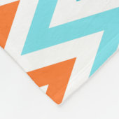 Moderner Zickzack-Zickzack orange Aqua-Blau-Muster Fleecedecke (Ecke)