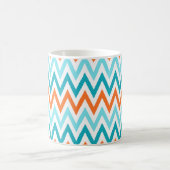Moderner Zickzack-Zickzack orange Aqua-Blau-Muster Kaffeetasse (Mittel)