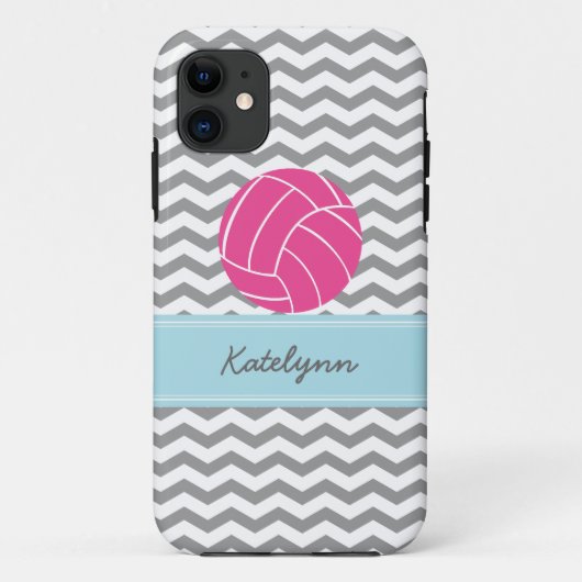 Moderner Zickzack Zickzack-Rosa-Volleyball iPhone Case-Mate iPhone Hülle (Rückseite)