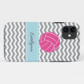 Moderner Zickzack Zickzack-Rosa-Volleyball iPhone Case-Mate iPhone Hülle (Rückseite (Horizontal))
