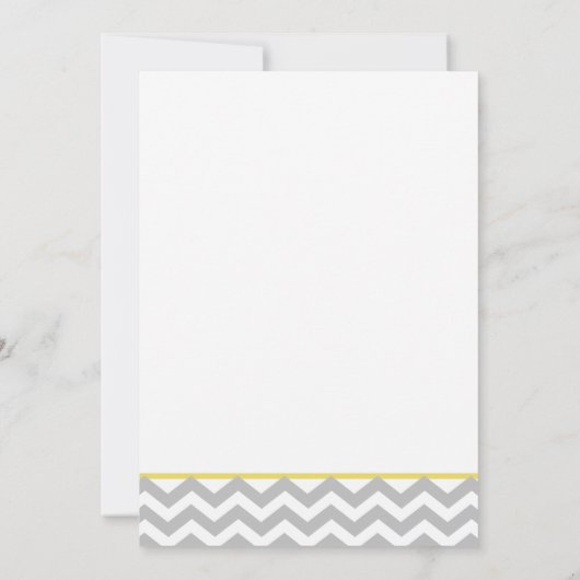 Moderner Zigzag Yellow Bow Einladung (Rückseite)