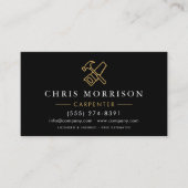 Moderner Zimmermann Black Gold QR-Code Visitenkarte (Vorderseite)