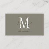 Moderner Zinn-Monogramm-QR-Code Visitenkarte (Vorderseite)