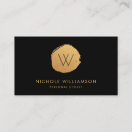 Moderner Zirkel tiefschwarze Imitate | Gold Gold Visitenkarte