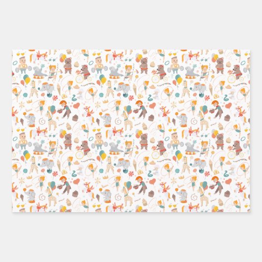 Moderner Zirkusspass Geschenkpapier Set (Vorderseite)