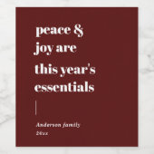 Moderner Zitat Ruhe und Freude Urlaub Weinetikett (Einzelnes Label)