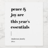 Moderner Zitat Ruhe und Freude Urlaub Weinetikett (Einzelnes Label)