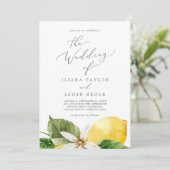 Moderner Zitronengarten - Hochzeit von Einladung (Stehend Vorderseite)