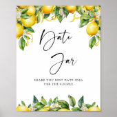 Moderner Zitrusfrüchte Brautparty Datum Jar Spiel Poster (Vorne)