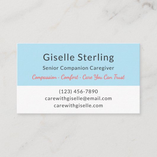 Moderner Zuhause Help Caregier Service Visitenkarte (Vorderseite)