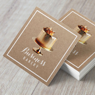 Moderner Zuhause-Kuchen Konditor Köche Kraft Quadratische Visitenkarte