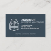 Moderner Zuhause-Reparaturservice Navy Blue Visitenkarte (Vorderseite)
