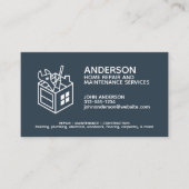 Moderner Zuhause-Reparaturservice Navy Blue Visitenkarte (Vorderseite)