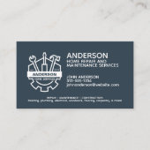 Moderner Zuhause-Reparaturservice Navy Blue Visitenkarte (Vorderseite)