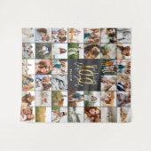 Modernes 100. Geburtstags-Multi-Foto Wandteppich (Vorderseite (Horizontal))