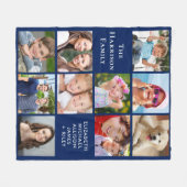 Modernes 10-Foto Collage Blue Fleecedecke (Vorderseite (Horizontal))