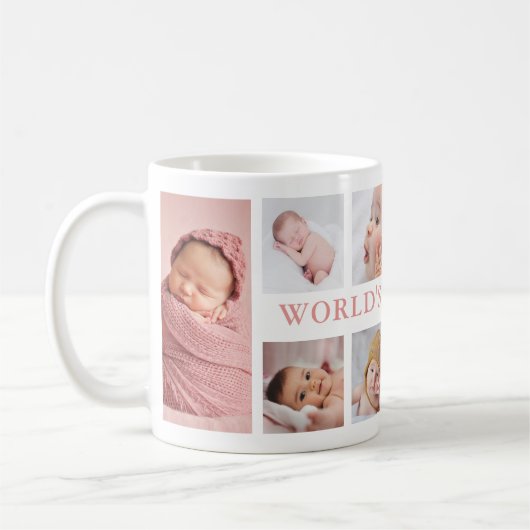 Modernes 10-Foto Collage Pink World's Best Nana Kaffeetasse (Links)