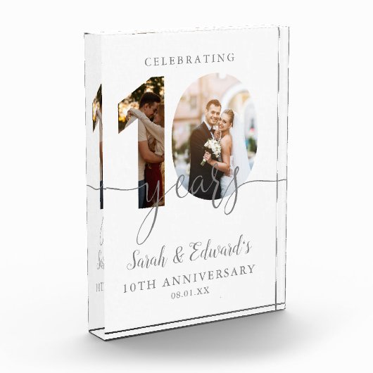 Modernes 10. Hochzeitstag 2 Fotoblock (Links)
