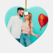 Modernes 10-jähriges Custom Foto Red Heart Keramik Ornament (Hinten)