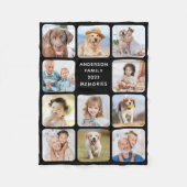 Modernes 11-Foto Collage Personalisiert Black Fleecedecke (Vorderseite)