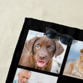 Modernes 11-Foto Collage Personalisiert Black Strandtuch (Beispiel)