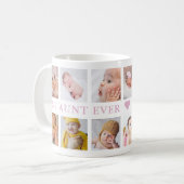 Modernes 12-Foto Collage Pink Beste Tante je Kaffeetasse (Vorderseite Links)